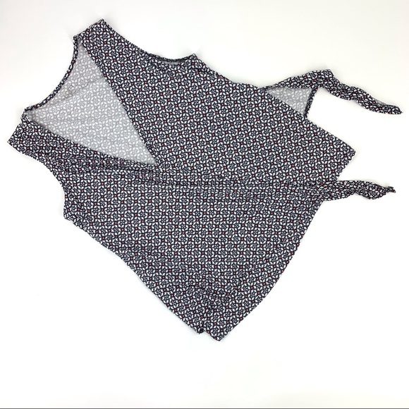 LOFT Outlet NWT Sleeveless Wrap Front Patterned Top, Small - Picture 10 of 16